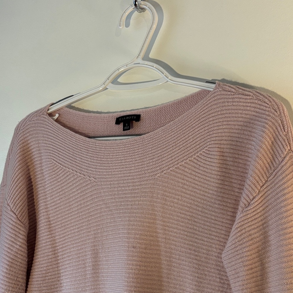 Talbots Light Pink Ribbed Knit Top - Picture 2 of 12